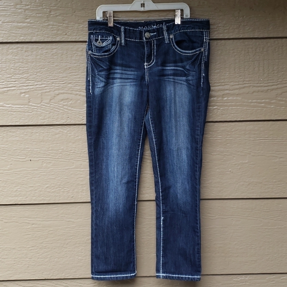 Maurice's dark jeans 5/6 whipstitch
